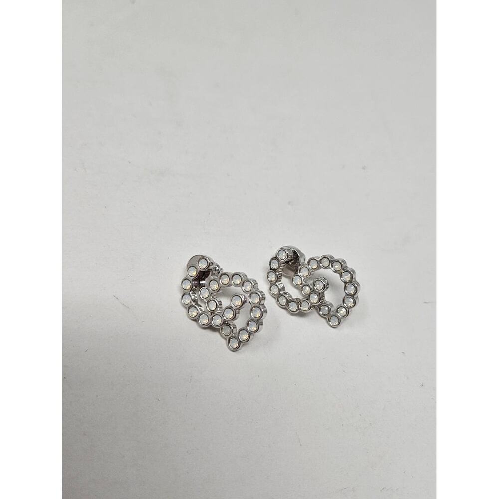 Adorable Dior Silver-tone Crystal 30 Montaigne Stud Earrings - Picture 7 of 7